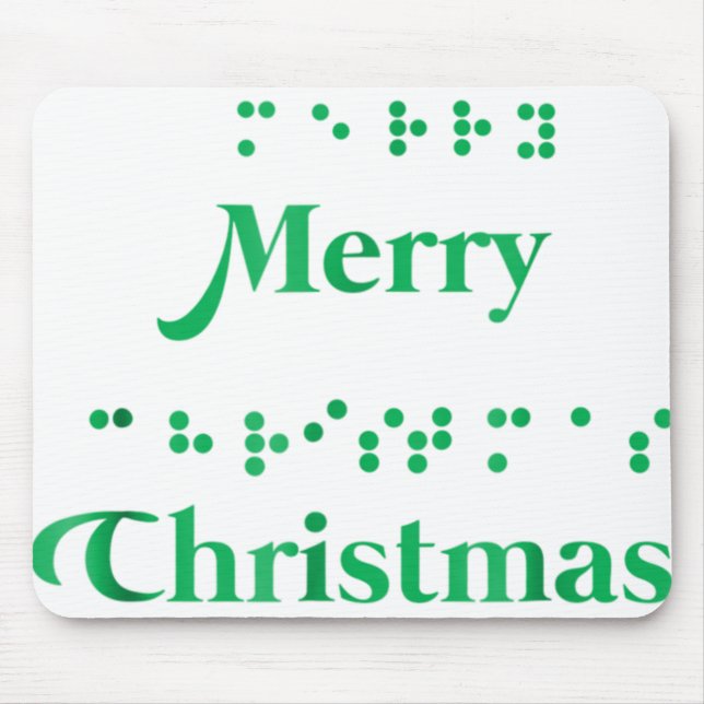Mousepad Feliz Natal pontos braille, xmas no topo, feriados (Frente)