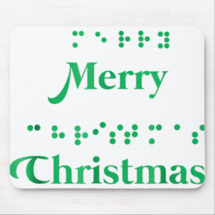Mousepad Feliz Natal pontos de braille, xmas no topo, feria
