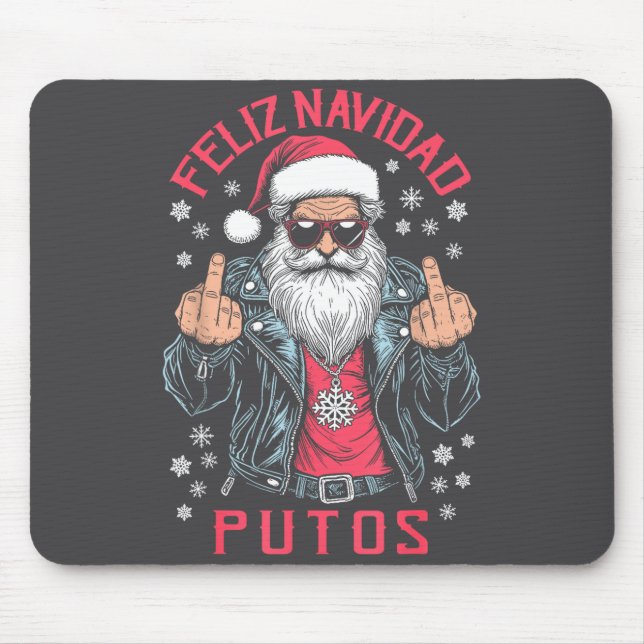 Mousepad Feliz Natal Putos Engraçado Indelicado Espanhol Pa (Frente)
