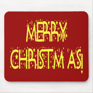 Mousepad Feliz Natal Starry Night Font