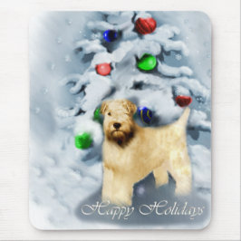 Mousepad Feliz Natal Terrier com Rodas Revestidas