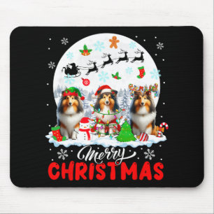 Mousepad Feliz Natal Três Papais noeis Elf Reindeer Shetlan