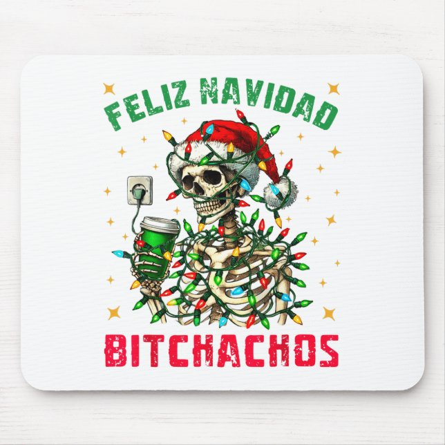 Mousepad Feliz Navidad Achos Shirt Merry Xmas Christmas Lig (Frente)