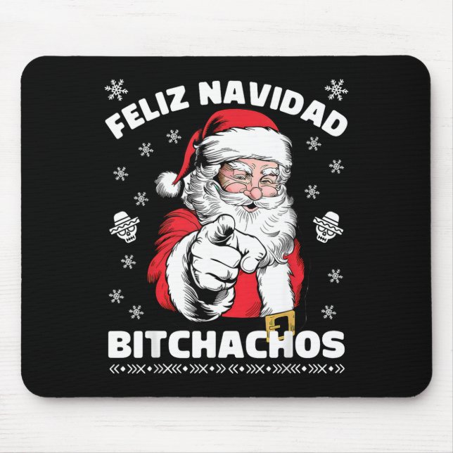 Mousepad Feliz Navidad Achos Shirt Merry Xmas Funny Santa  (Frente)