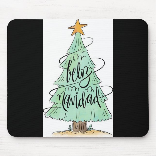 Mousepad Feliz Navidad Christmas Tree T Shirt  (Frente)