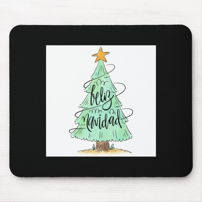 Mousepad Feliz Navidad Christmas Tree T Shirt  (Frente)