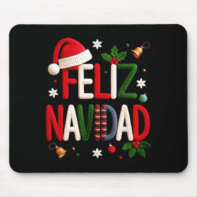 Mousepad Feliz Navidad Pajamas Spanish Mexican Christmas Bo (Frente)