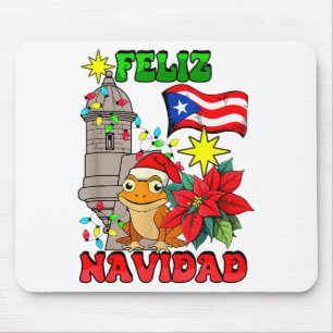 Mousepad Feliz Navidad Sapo Porto Rico Luzes de Natal Pa