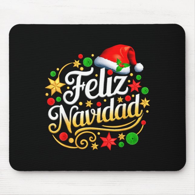Mousepad Feliz Navidad Spanish Mexican Christmas Xmas Holid (Frente)