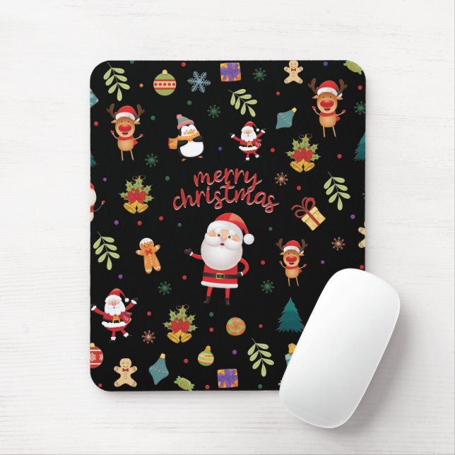 Mousepad Feliz Padrão de Natal (Com mouse)