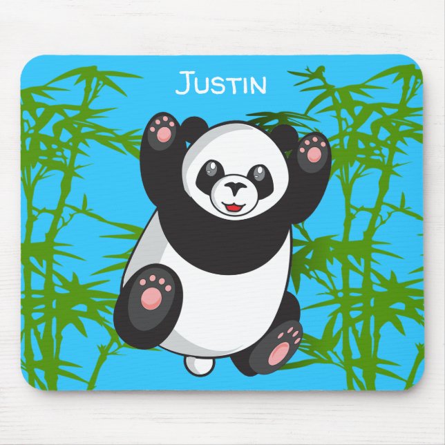 Mousepad Feliz Panda Cuta Monograma (Frente)