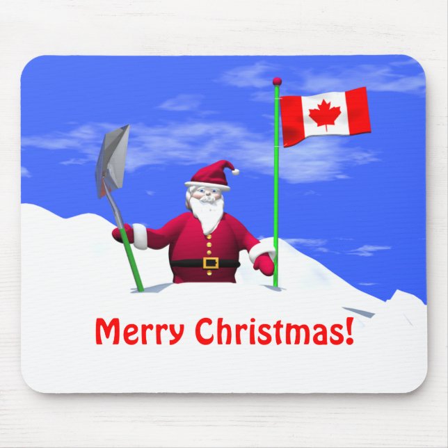 Mousepad Feliz Papai noel de Natal no Canadá (Frente)