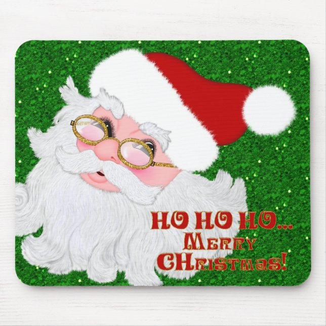 Mousepad Feliz Papai noel de Natal Pasta de Mouse Rosto-Com (Frente)
