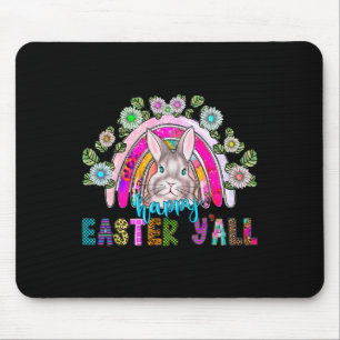Mousepad Feliz Páscoa a Todos Três Ovos de Coelho Fofo Caça