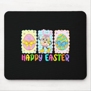 Mousepad Feliz Páscoa Laço Coquete Ovos de Páscoa Engraçado