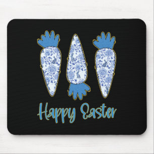 Mousepad Feliz Páscoa Ovos de Cenoura em Chinoiserie Floral