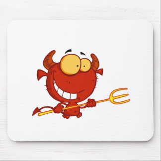 Mousepad Feliz pequeno diabo com garfo