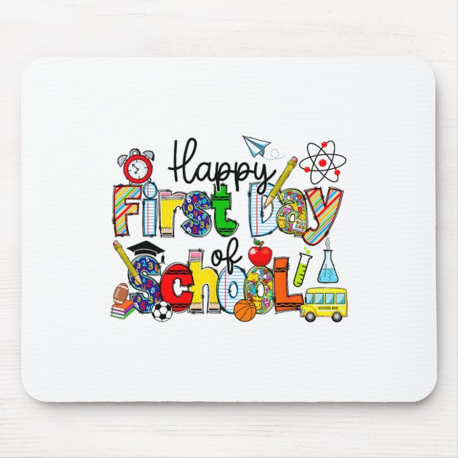 Mousepad Feliz Primeiro Dia De Aula Professores Alunos Volt (Frente)