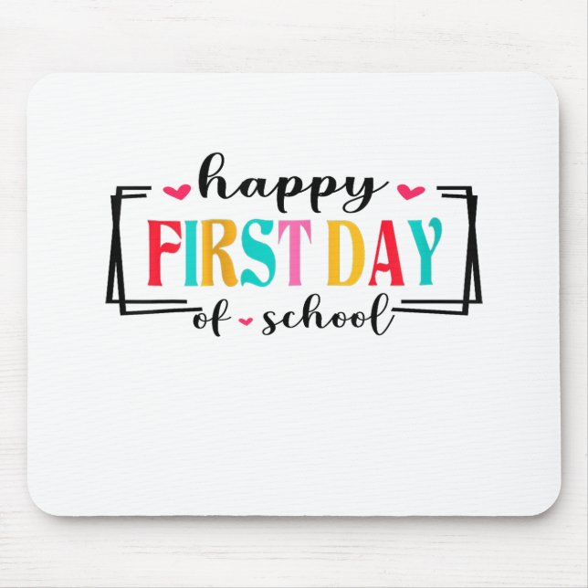 Mousepad Feliz Primeiro Dia de Professores de Escola de Vol (Frente)