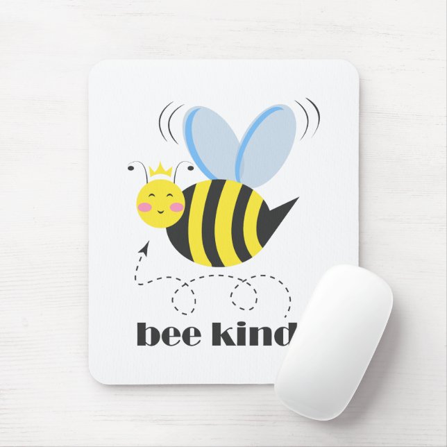 Mousepad Feliz princesa de abelhas com coroa e slogan Bela (Com mouse)