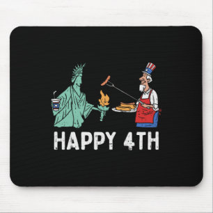 Mousepad Feliz Quarto Estátua da Liberdade Tio Sam Divertid