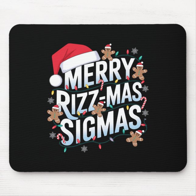Mousepad Feliz Rizz Mas Sigmas Engraçado Papais noeis de Na (Frente)