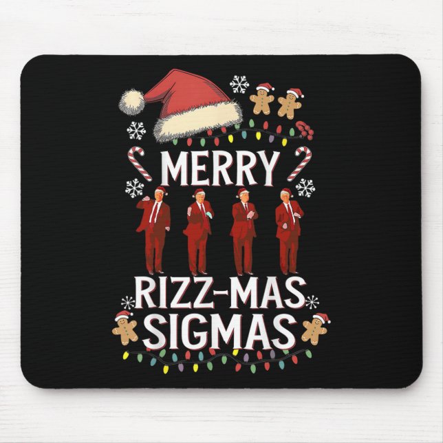 Mousepad Feliz Rizz Mas Sigmas Gen Alpha Trump Natal Pj (Frente)