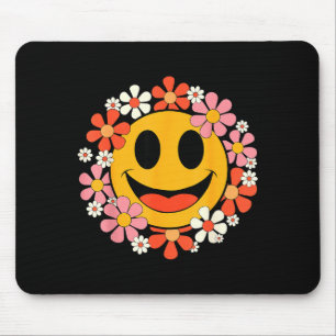 Mousepad Feliz Rosto Sorriso Margarida Retro Estética Prépp