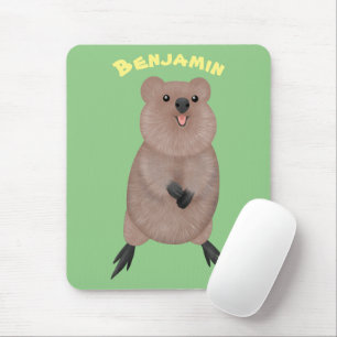 Mousepad Feliz sorriso, design de desenho animado de quokka