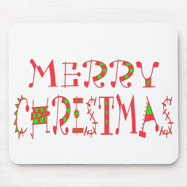 Mousepad Feliz Texto de Natal Design: Arte Festiva (Frente)