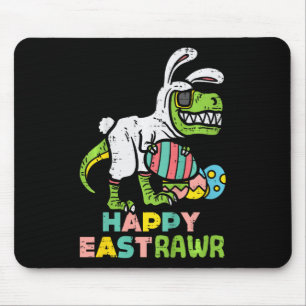 Mousepad Feliz Trex Páscoa Coelho Ovo Dinossauro Engraçado