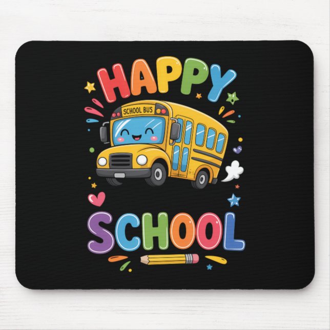 Mousepad Feliz Último Dia De Aula Ônibus Escolar Fofo Verão (Frente)