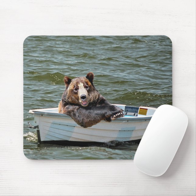 Mousepad Feliz Urso em Dinghy (Com mouse)