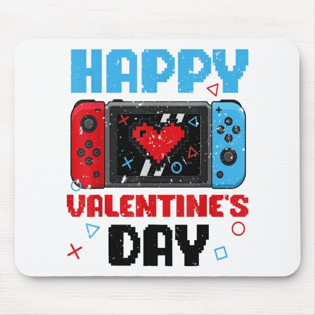 Mousepad Feliz Valentines Day Controller Vídeo Game Heart B (Frente)