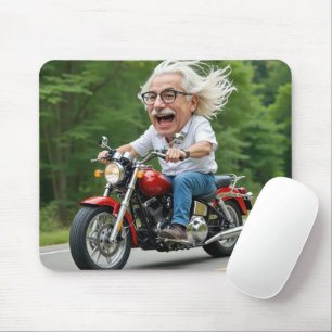 Mousepad Feliz Velho Andando De Moto
