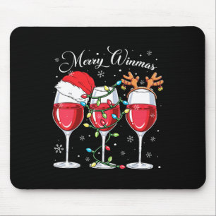 Mousepad Feliz Winemas Chapéu de Papai Noel Engraçado Amant