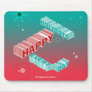 Mousepad Felizes Feriados, Verde e Rosa