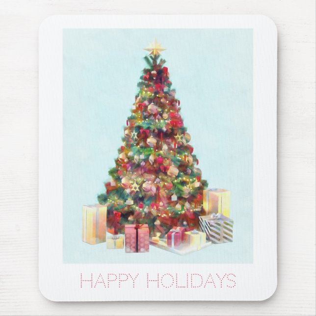 Mousepad Felizes Festas. Árvore de Natal (Frente)
