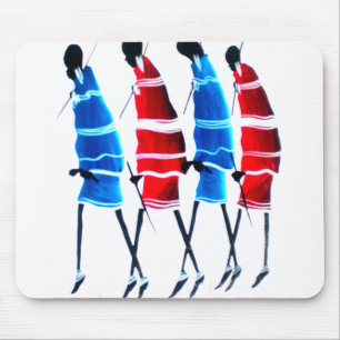 Mousepad Felizes Pessoas Maasai Guerreiros Andando Impressã