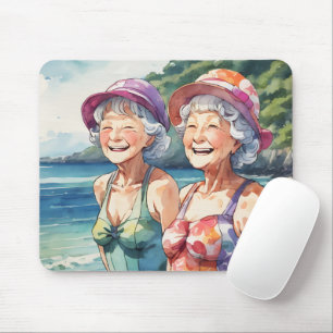 Mousepad Felizes Velhinhas Na Praia