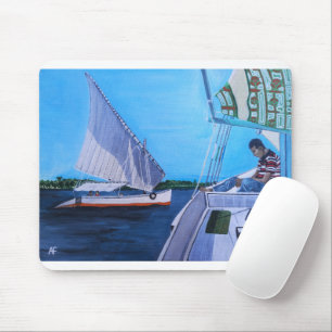 Mousepad Feluccas no Nilo Pintura por Alfred Fox