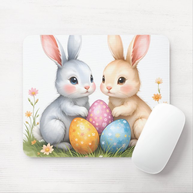 Mousepad Felz pascoa de coelhos de Páscoa de Cana-d'Água (Com mouse)