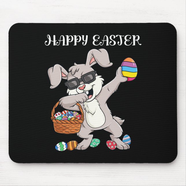 Mousepad Felz pascoa Dia De Dabbing Rabbit Ovos Toddler Men (Frente)