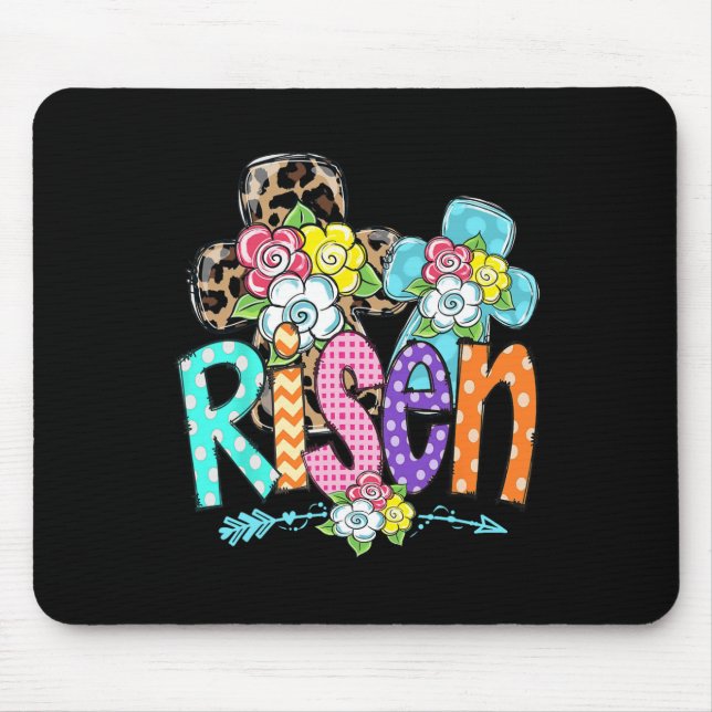 Mousepad Felz pascoa Para Garotas Cristãs Mãe Ele Está Rise (Frente)