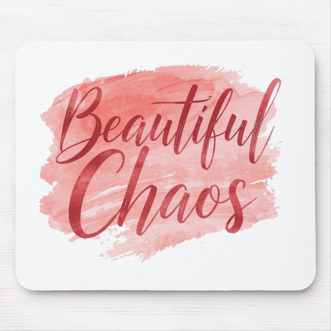 Mousepad Feminine Pink Watercolor Beautiful Chaos (Frente)