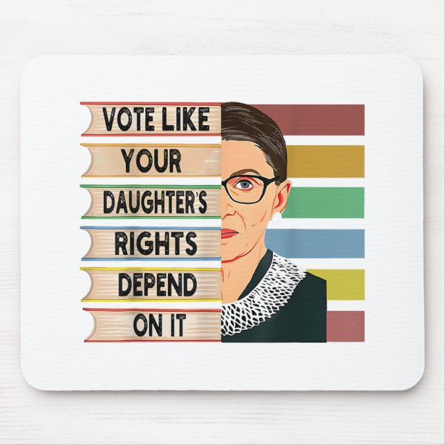 Mousepad Feminista Ruth Bader Ginsburg RBG - Garota de cita (Frente)