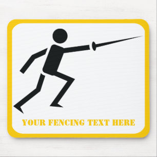 Mousepad Fencer, personalizado de vedação da silhueta preta