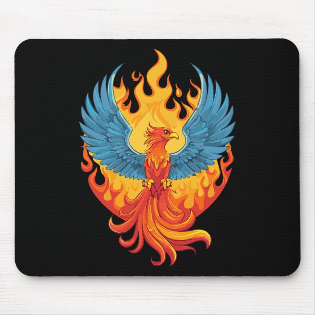 Mousepad Fênix mitológica fantástica brilhante (Frente)