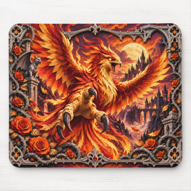 Mousepad Fênix, Monstro de Papel Recortado (Frente)