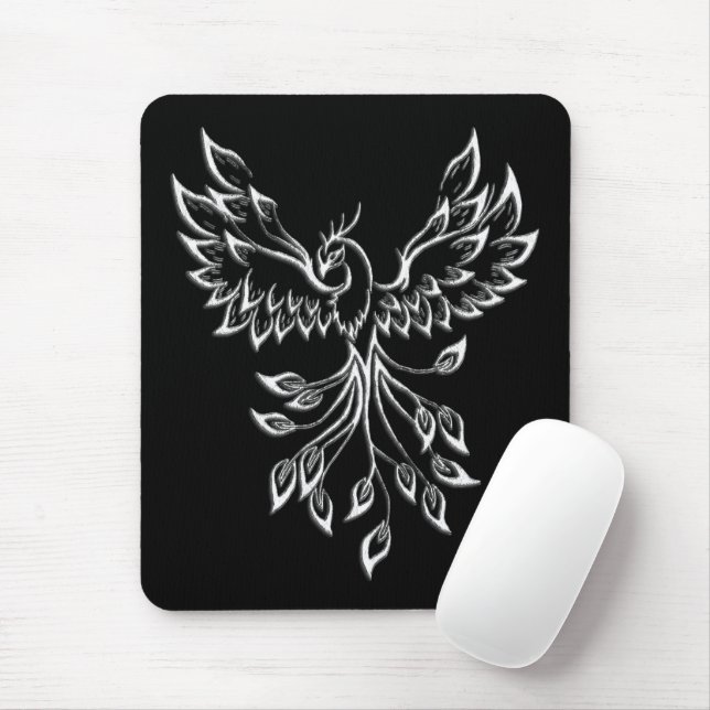Mousepad Fênix Ressurge no Preto (Com mouse)